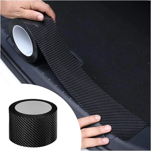 Vista 7 de Protectores de entrada de borde de puerta de automóvil, cinta protectora impermeable anticolisión de fibra de carbono 5D, calcomanía de tira