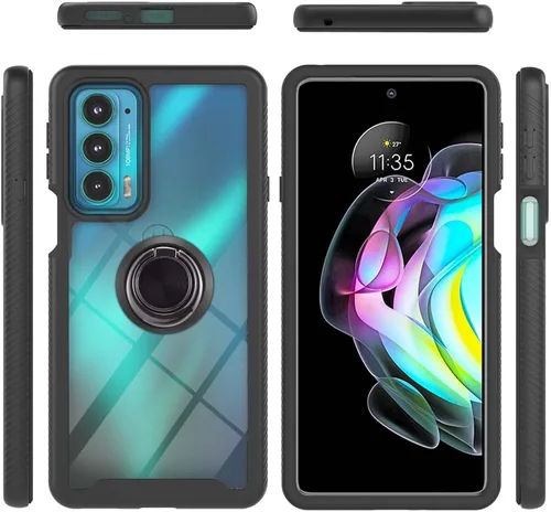 Vista 82 de Funda compatible con Xiaomi Poco X3 NFC, compatible con Xiaomi Poco X3 Pro/Poco X3 Ring Stand 3 en 1, color negro