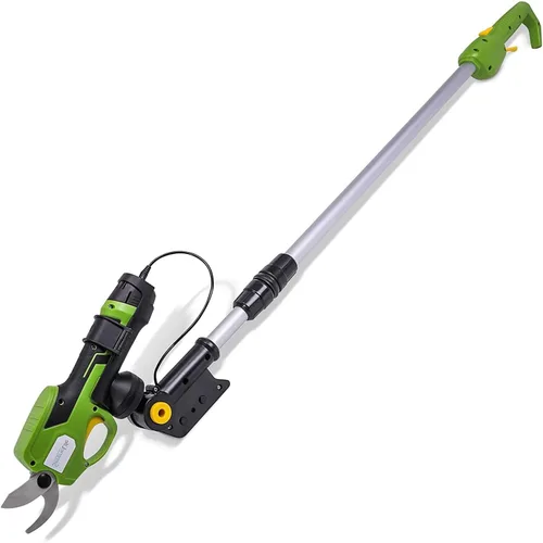 Vista 9 de SereneLife Tijera de podar eléctrica inalámbrica, batería de litio de 7.2 V, mango telescópico, capacidad de corte de 3/4 pulgadas, interruptor