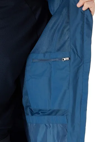 Vista 3 de Outdoor Ventures Chaqueta impermeable plegable para hombre, rompevientos ligera con capucha..