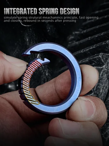 Vista 4 de FEGVE Carabiner Keychain Clip with 2 Key Rings, Titanium Quick Release Keychain Small Carabiner Clip for Keys