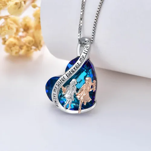 Vista 49 de Collar de plata de ley para hermanas, joyas de cumpleaños para hermanas y amigas