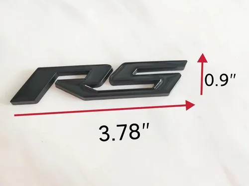 Vista 2 de 2 calcomanías de insignia RS adecuadas para autos y camiones de la serie RS (negro)