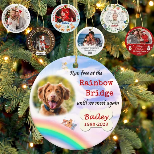 Vista 8 de Adorno personalizado para la primera Navidad del bebé, adornos de Navidad con foto personalizada 2023 con imagen y nombre, regalos personalizados