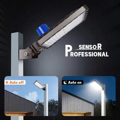 Vista 4 de Juyace Luz LED de estacionamiento de 240 W con fotocélula 36000LM 5000K, luz de inundación de seguridad IP65 del atardecer al amanecer al aire libre
