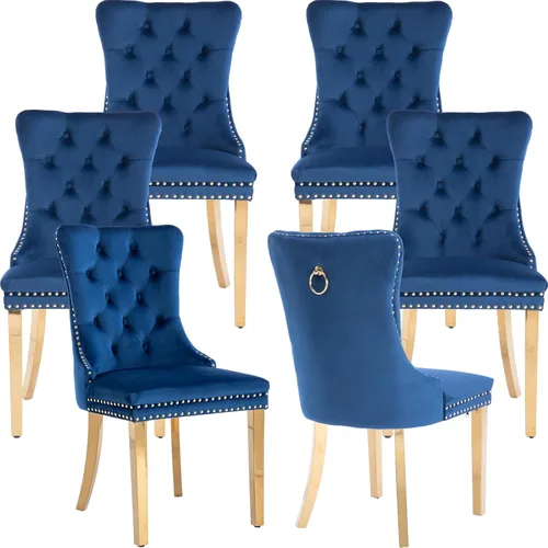 Vista 48 de Juego de 2 Sillas de Comedor Modernas de Mediados de Siglo, Tapizadas en Terciopelo Beige con Respaldo Acolchado, Sillas de Cocina y Comedor, Patas