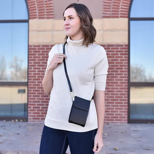 Vista 7 de Classico - Bolso cruzado pequeño para mujer, bolso cruzado para teléfono, tarjetas, accesorios