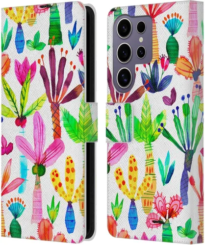 Vista 92 de Head Case Designs Officially Licensed Ninola Brushstrokes Black Summer Patterns Leather Wallet Case Compatible with Samsung Galaxy A07 4G