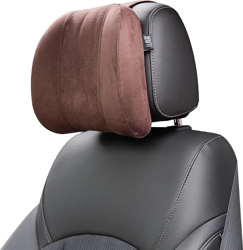 Vista 11 de Almohada para reposacabezas de automóvil, tela de gamuza suave, espuma viscoelástica, almohada para el cuello del automóvil, máxima comodidad y Beige