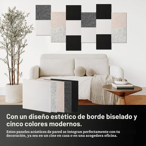Vista 6 de Paneles de pared acústicos Durbles - Azulejos de cancelación de ruido para estudio en casa y oficina - Insonorización de calidad - Paneles de espuma