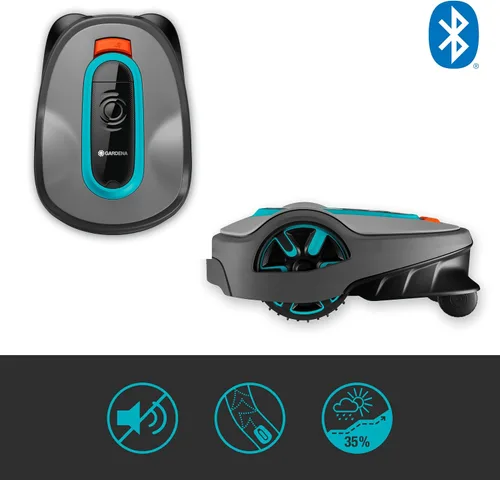 Vista 2 de GARDENA 15101-20 SILENO Life - Cortacésped robótico automático, con aplicación Bluetooth y cable delimitador, uno de los más silenciosos de su