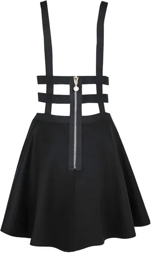 Vista 3 de EXCHIC - falda de tirantes para mujer, acampanada, corta