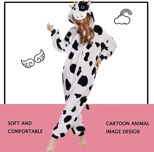 Vista 5 de SWEETXIN Pijama unisex para adultos y niños, para Halloween, Navidad, ropa de dormir, traje de cosplay para mujeres y hombres