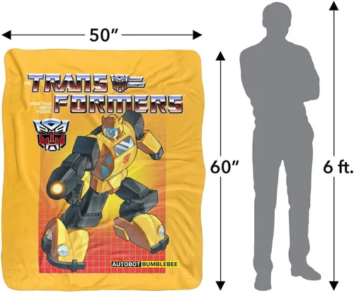 Vista 5 de Transformers Bumblebee Silky Touch Sherpa Back Manta súper suave