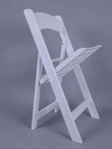 Vista 4 de Productos de asientos comerciales Resina Blanco Sillas plegables (R-201-WH-S)