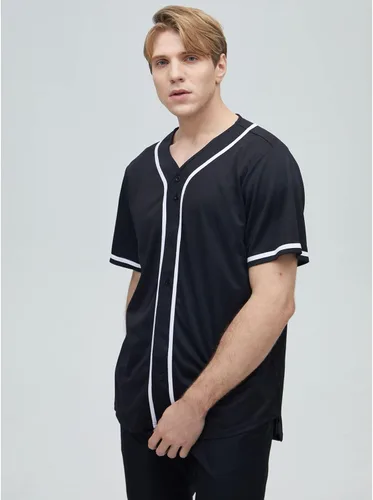 Vista 5 de Yuji Itadori Camiseta de béisbol para hombre, manga corta, cuello en V, botones, ropa deportiva, tallas S-4XL