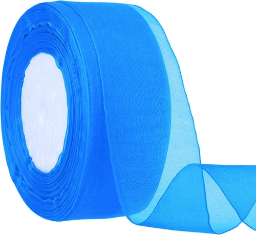 Vista 16 de Hapeper Cinta de organza transparente de 1 1/2 pulgadas, 50 yardas/rollo (negro)