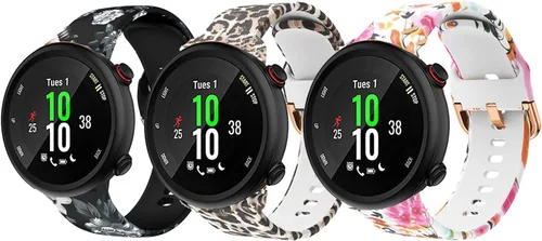Vista 6 de Correa de reloj compatible con Forerunner 45, correas de repuesto de reloj de silicona con patrón impreso para mujeres y hombres