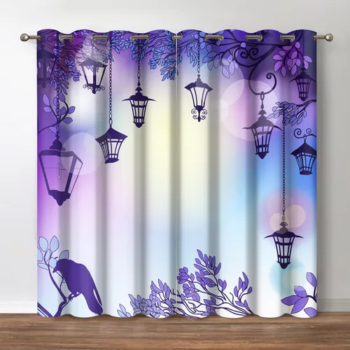 Vista 19 de Jekeno Cortinas opacas con palmeras oceánicas, playa, cielo, sol, decoración de paisaje marino para dormitorio, sala de estar, cortinas de ventana
