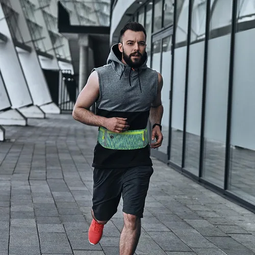 Vista 6 de VULKIT Cinturón delgado para correr para mujeres y hombres, soporte para teléfono celular para correr, riñonera de entrenamiento, bolsa de correr
