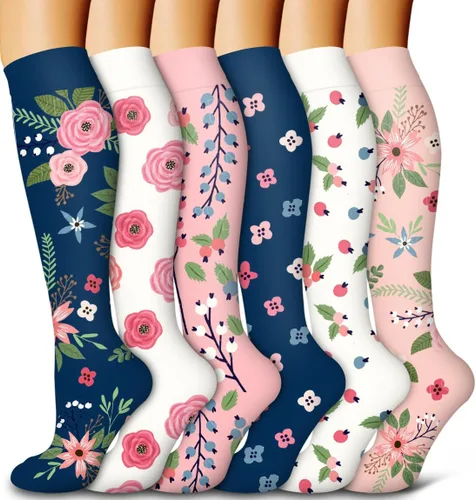 Vista 21 de 6 Pack Copper Compression Socks for Women and Men Circulation-Best Support for Medical, Running,Nursing,Athletic