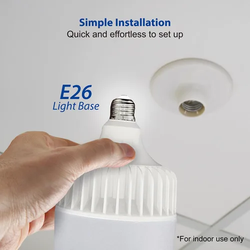 Vista 12 de Bombilla LED, 5000 lúmenes, equivalente a 36 W, luz diurna de 5000 K, base E26, 50,000 horas de vida útil, no regulable, solo