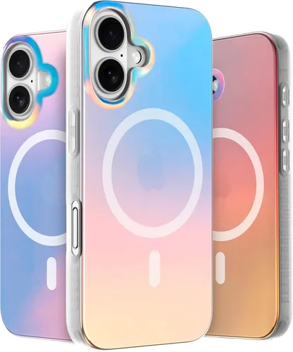 Vista 14 de LONLI Hue - para iPhone 15 Pro Max [Compatible con Magsafe] - Funda de teléfono floral dorada - [Amortiguador de 360°] - Funda de teléfono linda