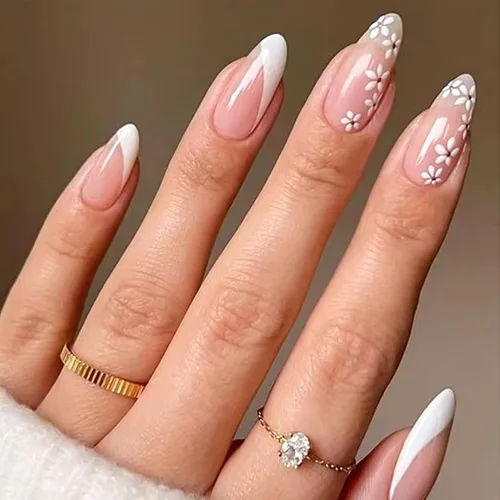 Vista 36 de Uñas postizas a presión marrón café, uñas postizas medianas de almendra, color sólido, cobertura completa, uñas postizas artificiales brillantes