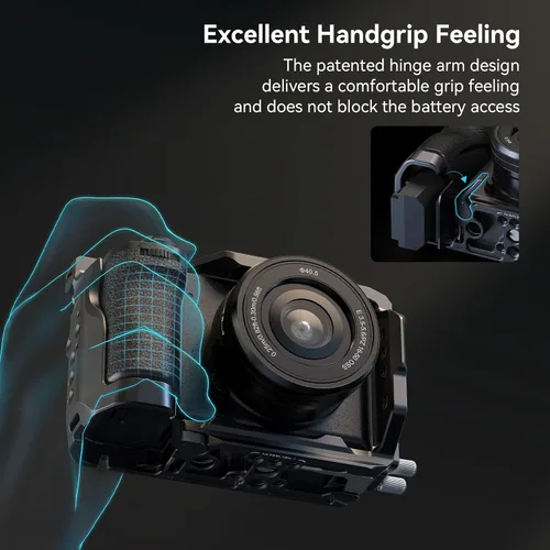Vista 3 de Kit de Jaula SmallRig para Sony A6700 con Abrazadera de Cable para HDMI, Placa de Liberación Rápida Integrada para Tipo Arca, Jaula de Vídeo