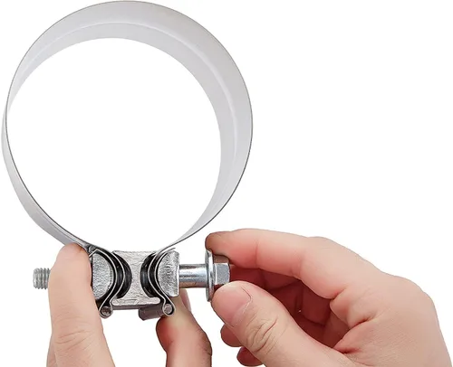 Vista 7 de ELSHINE Abrazadera de Banda de Escape de Junta Solapada de 1.5'', Abrazaderas de Escape Resistentes para Silenciadores y Tuberías, Manga
