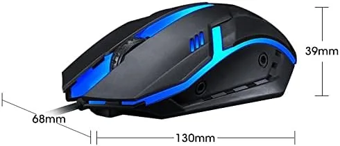 Vista 9 de SMAIGE Ratón USB con cable Ratón óptico RGB para computadora, 1200 DPI para oficina, hogar y juego para PC con Windows, laptop, escritorio