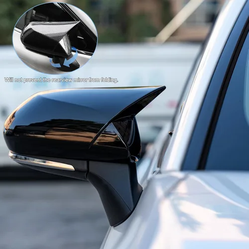 Vista 3 de CKE para Toyota Camry 2018-2026 Cubierta de espejo retrovisor exterior con Negro brillante-B