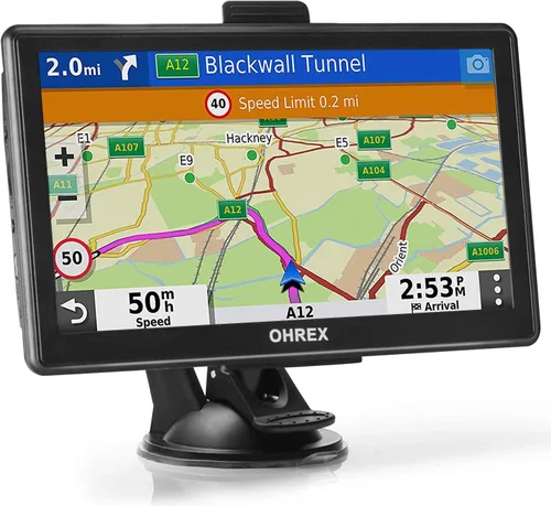 Vista 8 de Navegación GPS para coche y autocaravana, GPS de 7 pulgadas de pantalla táctil del vehículo, mapas gratuitos de por vida de América del Norte USA