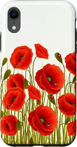Vista 24 de iPhone 13 Rojo Amapolas Flores En Un Campo Caso