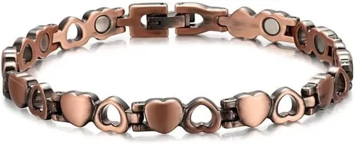Vista 5 de Pulseras de cobre para hombres y mujeres amor corazón pulsera ajustable joyería regalos