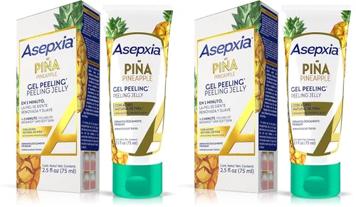 Vista 12 de Asepxia Peeling facial, exfoliante facial con enzima natural de piña, no abrasiva, suave, hidratante, limpiadora y exfoliante para el cuidado