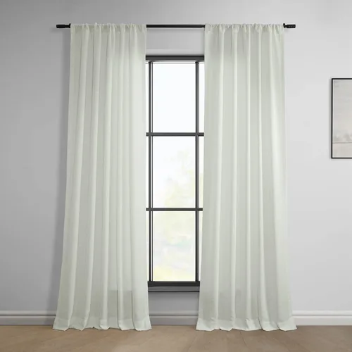 Vista 14 de HPD Half Price Drapes Cortinas clásicas de lino sintético semitransparentes para sala de estar (1 panel) que filtran la luz de 96 pulgadas de largo