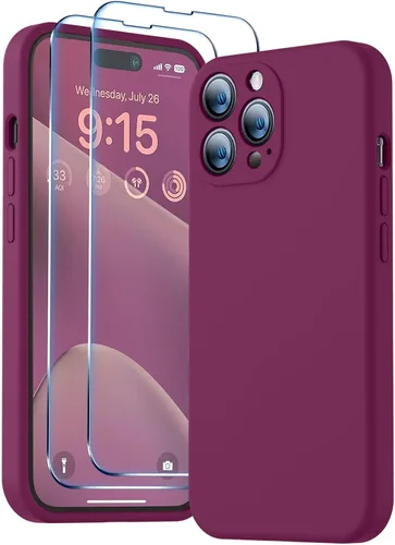 Vista 34 de BossKiss Funda compatible con iPhone 13 Pro, silicona de alta calidad mejorada [protección de cámara] [2 protectores de pantalla]