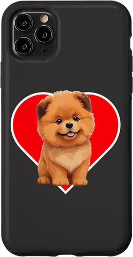 Vista 11 de iPhone 15 Cute Happy Chow Puppy Dog Cartoon Dog to Fall in Love Case