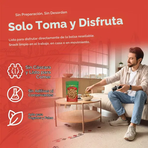 Vista 6 de Dos libras de nueces de California, 100% naturales, SIN PPO, sin conservantes, con cáscara, crudas - We Got Nuts