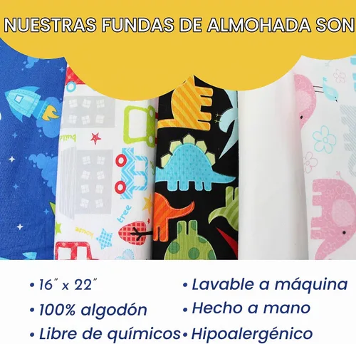 Vista 2 de Funda de almohada para jóvenes Little Sleepy Head - 100% funda de almohada de algodón y hipoalergénica - Funda de almohada envolvente de ajuste
