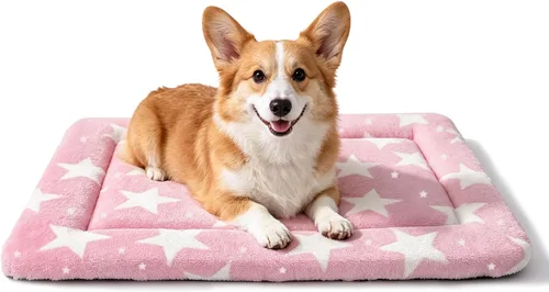 Vista 60 de Tapete de cama para perro, almohadilla reversible para jaula de perro con alfombrilla lavable y espuma suave, cama plana para mascotas para perros