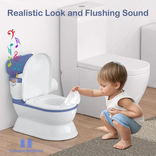 Vista 2 de CheerTry Inodoro de Entrenamiento para Niños Pequeños 2 en 1 - Silla de Baño Más Grande y Asiento de Entrenamiento Desmontable para Niños y Niñas