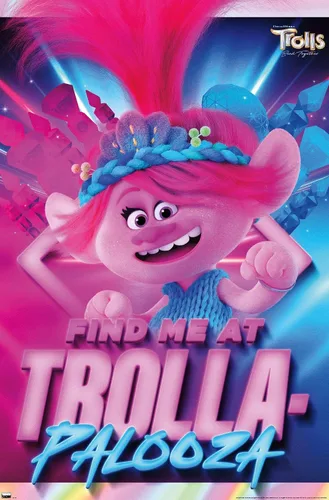Vista 11 de Trends International Trolls: Band Together - Póster de pared de amapola, 22.4 pulgadas de largo x 14.7 pulgadas, versión enmarcada de madera