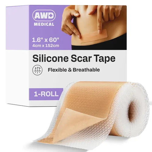 Vista 12 de AWD - Láminas de silicona para cicatrices quirúrgicas, cinta de silicona precortada de grado médico para cesárea, cinta de abdominoplastia, parches