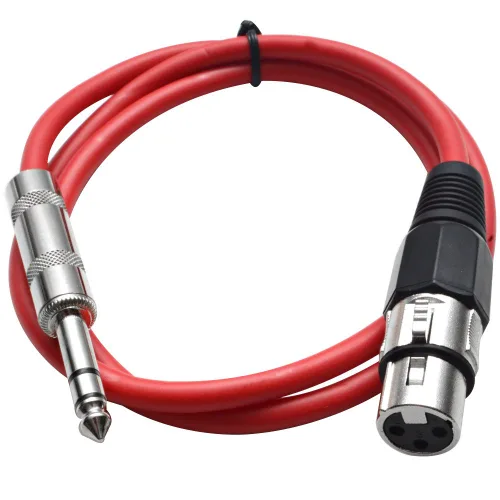 Vista 27 de Seismic Audio - SATRXL-F2 - Cable de conexión XLR naranja de 2 pies hembra a 1/4" TRS