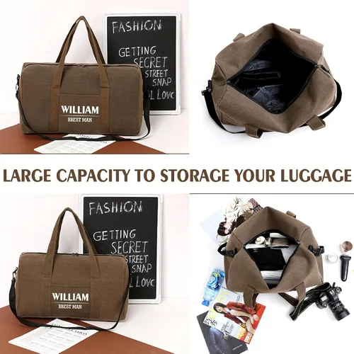 Vista 3 de Bolsa Duffel Personalizada para Baile para Hombres Bolsa Duffel de Viaje, Bolso de lona
