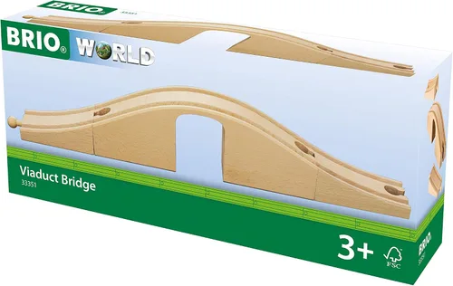 Vista 6 de Brio 33772 Paquete especial de rieles 50 piezas de pistas de madera y accesorios de tren para niños de 3 años en adelante y puente de viaducto