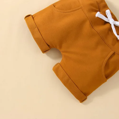 Vista 6 de Lanqiuer Conjunto de ropa para bebé niño pequeño, camisa de manga corta, pantalones cortos, conjunto de verano para niños, 2 piezas, trajes casuales