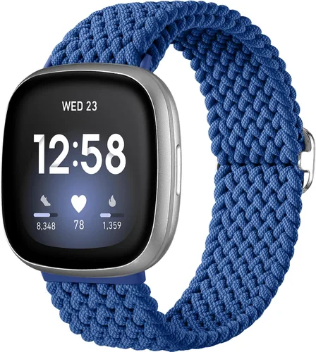 Vista 26 de Maledan Banda elástica trenzada compatible con Fitbit Sense/Versa 3/4 y Sense 2, correa elástica suave para reloj inteligente, accesorio